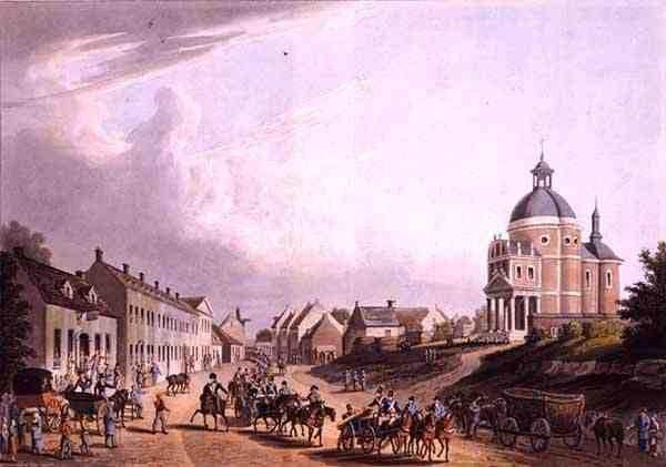 Przenoszenie francuskiej armaty z pola bitwy 24 lipca 1815 r. pod Waterloo, wyd. R. Bowyer autorstwa English School