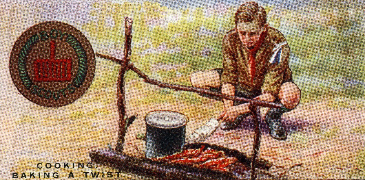 Odznaka umiejętności kucharza dla harcerzy – Pieczenie twista, 1929 autorstwa English School