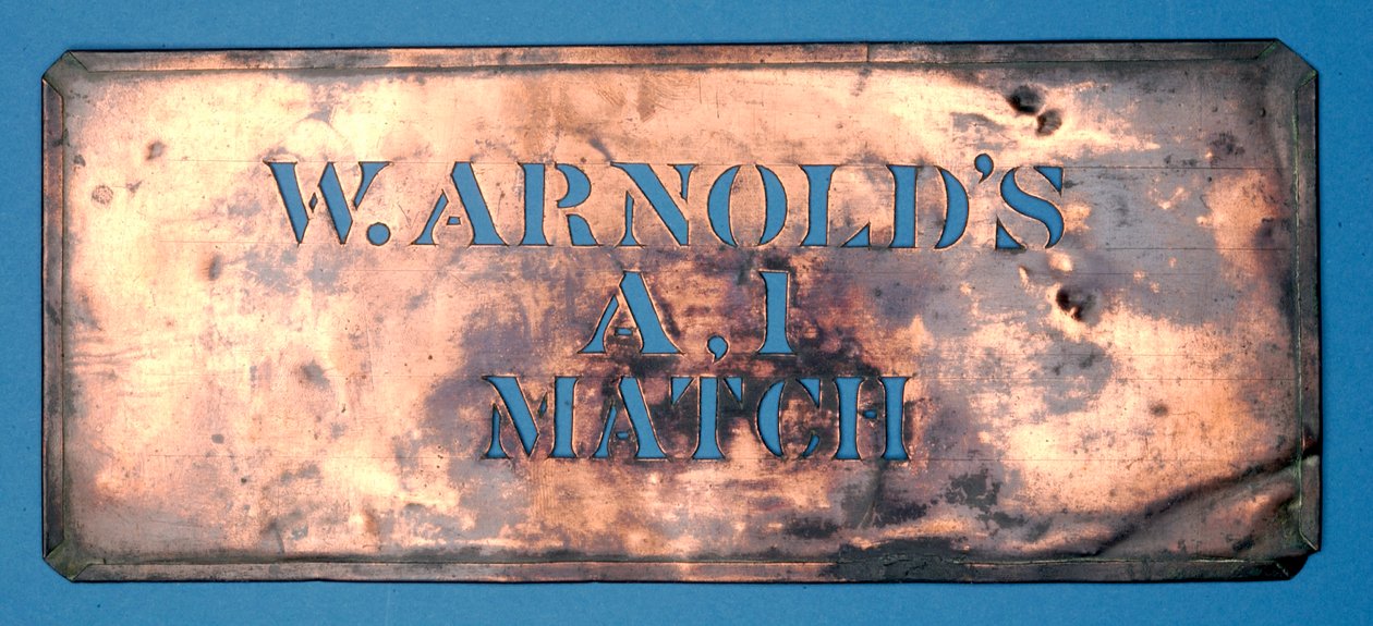 Miedziany szablon W. Arnolds A,1 Match (miedź) autorstwa English School