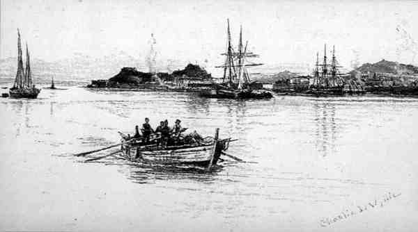 Korfu, Grecja, z „Malowniczego Morza Śródziemnego”, tom 3, sztychowane przez Charlesa Williama Wyllie (1853-1923), wydane przez Cassell and Co. Ltd. autorstwa English School