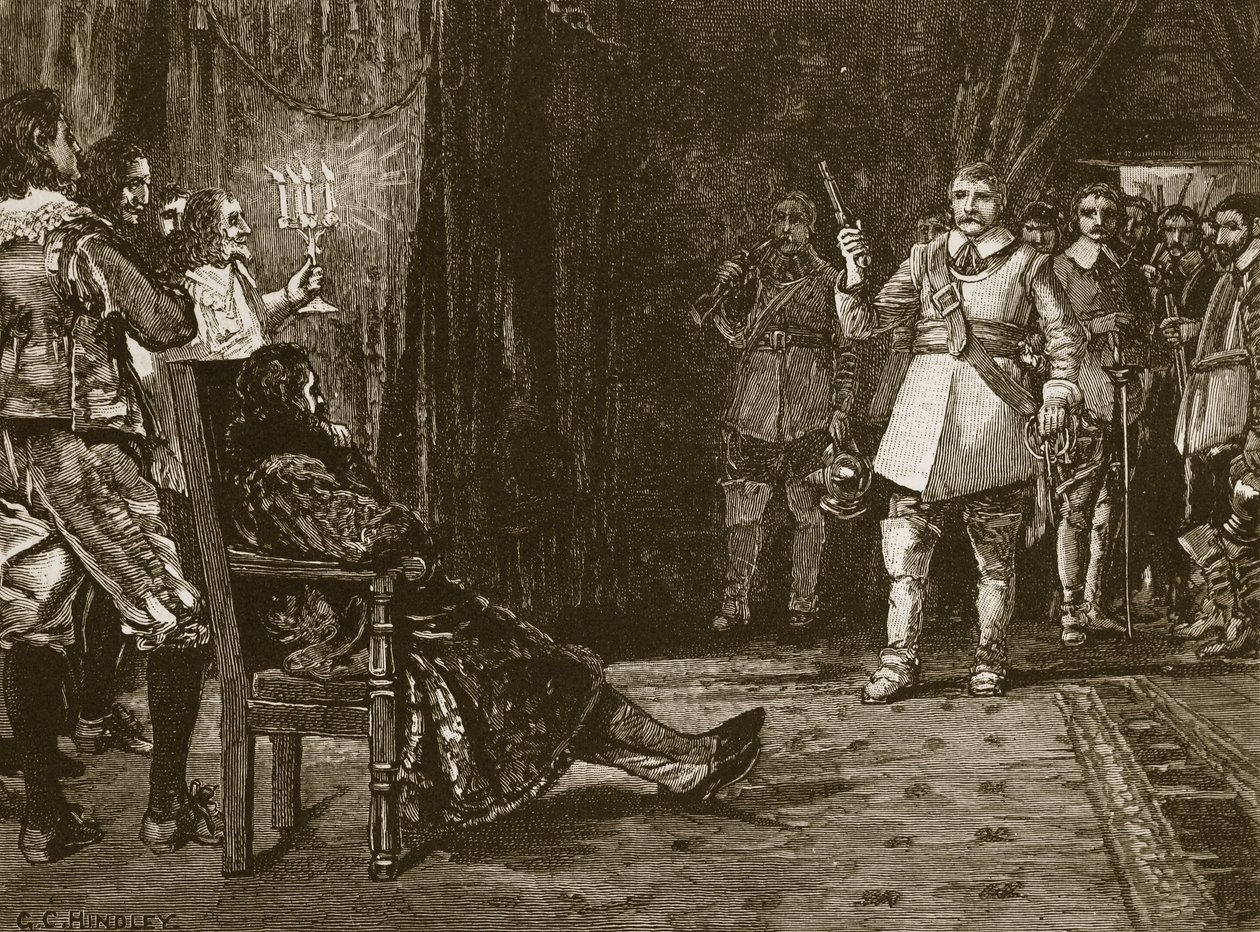 Wywiad Cornet Joyce z Charlesem, ilustracja z Ilustrowanej Historii Anglii Cassella (zdjęcie w sepii) autorstwa English School