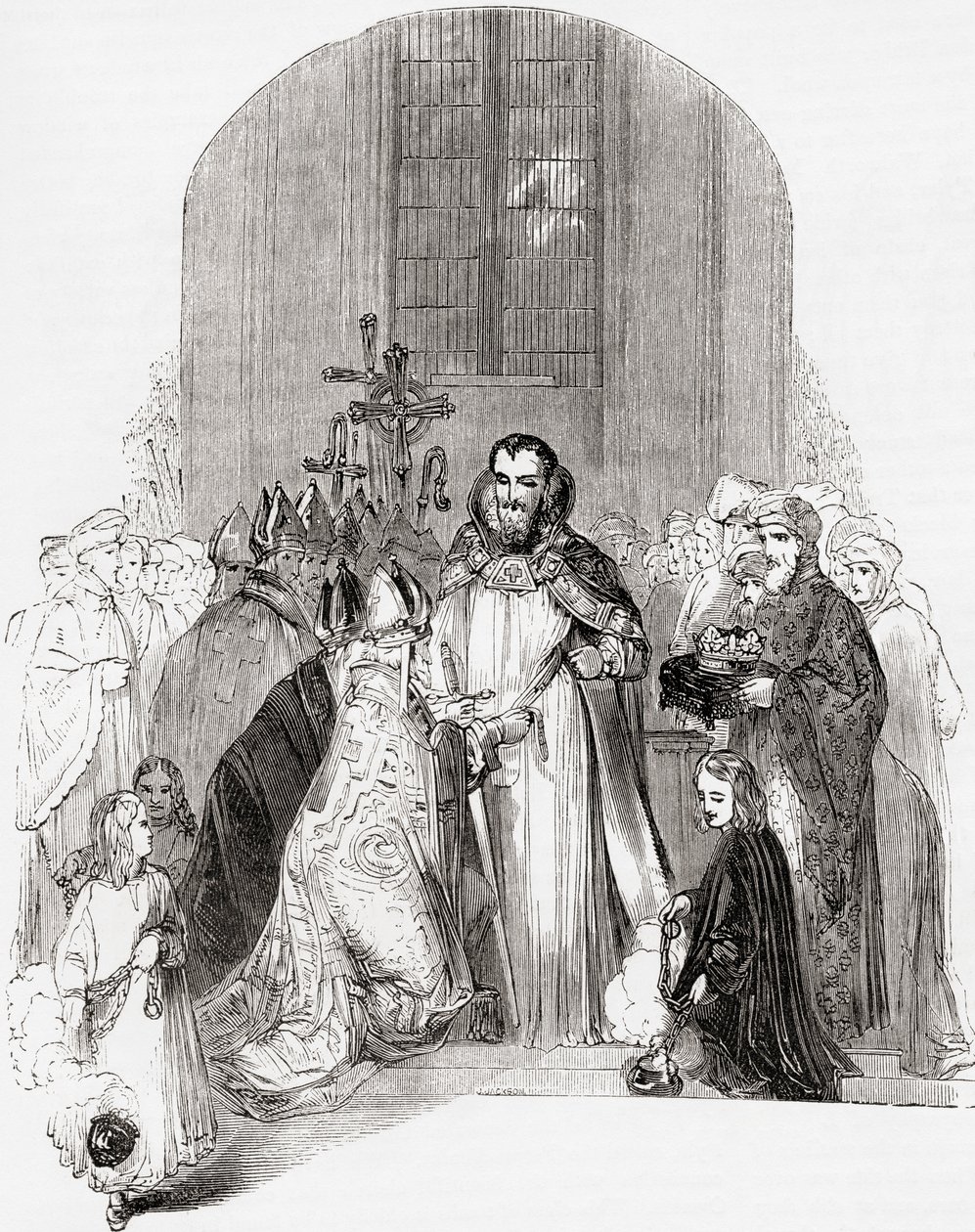 Koronacja Henryka IV, ze Starej Anglii: A Pictorial Museum, pub. 1847 autorstwa English School