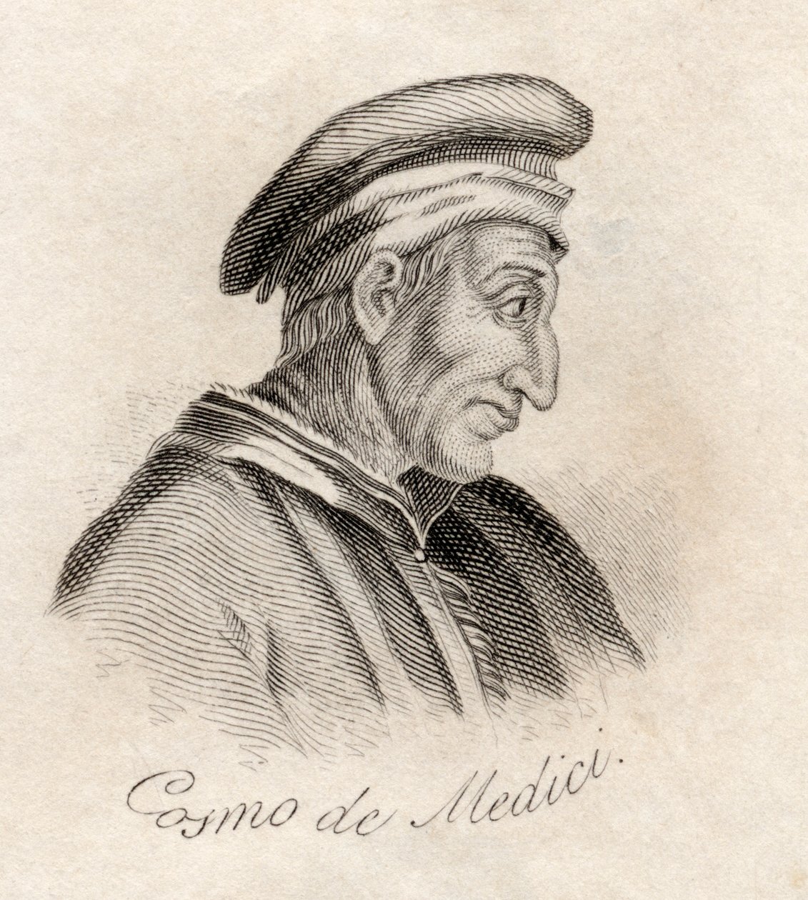Cosimo de Medici, ze „Słownika historycznego Krabba”, opublikowanego w 1825 r. autorstwa English School