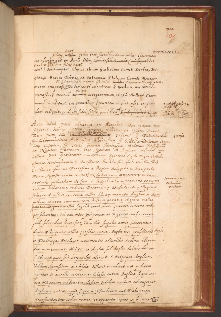 Cotton MS Faustina F III, f. 107r autorstwa English School