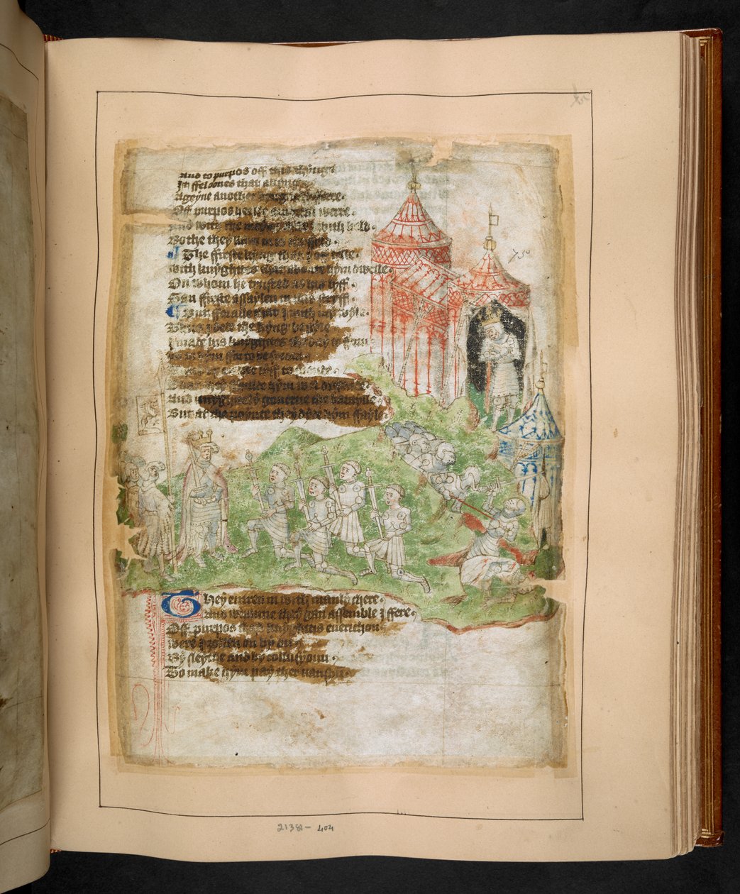 Cotton MS Tiberius A VII/1 fol. 75r, koniec XV w. (pergamin) autorstwa English School