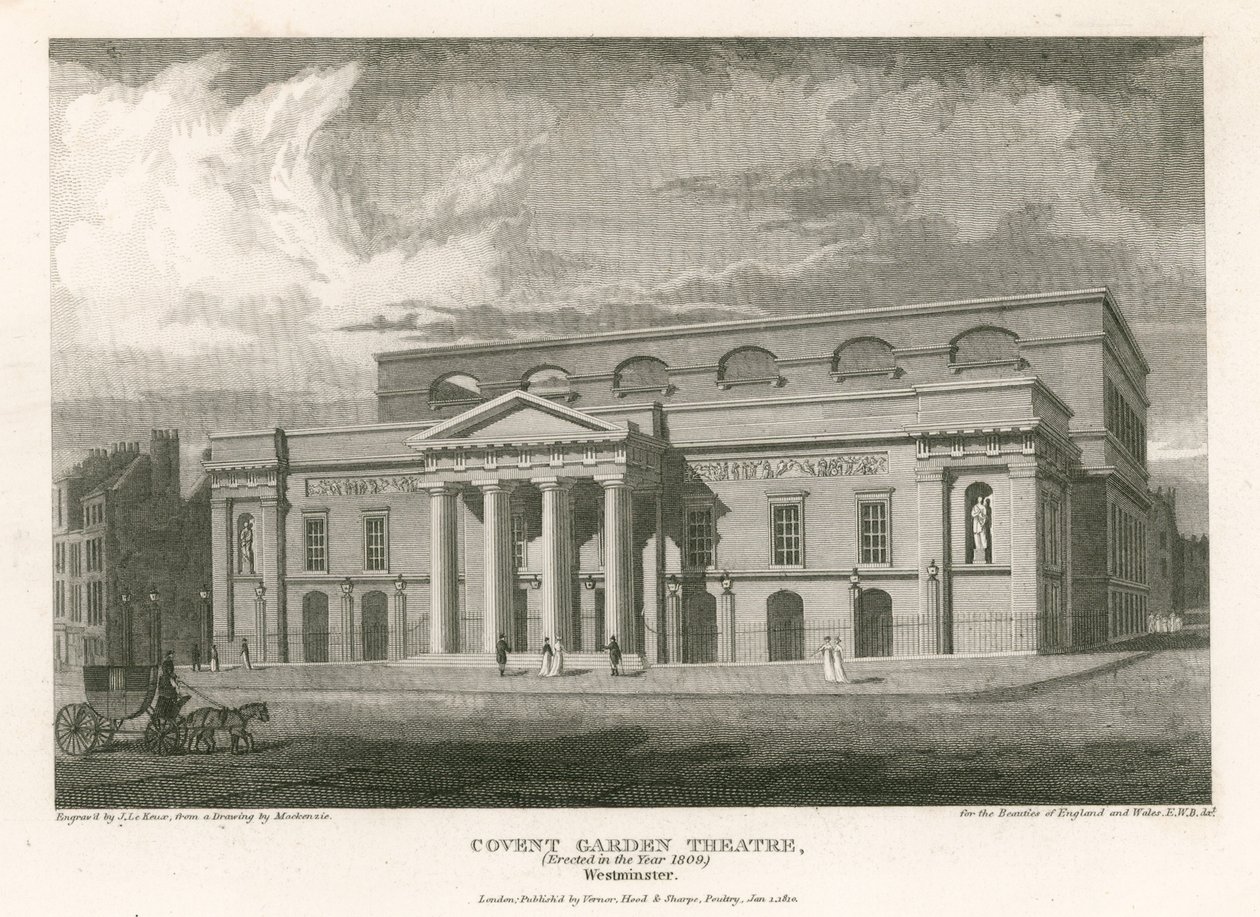 Teatr Covent Garden, Westminster, Londyn (grawerunek) autorstwa English School