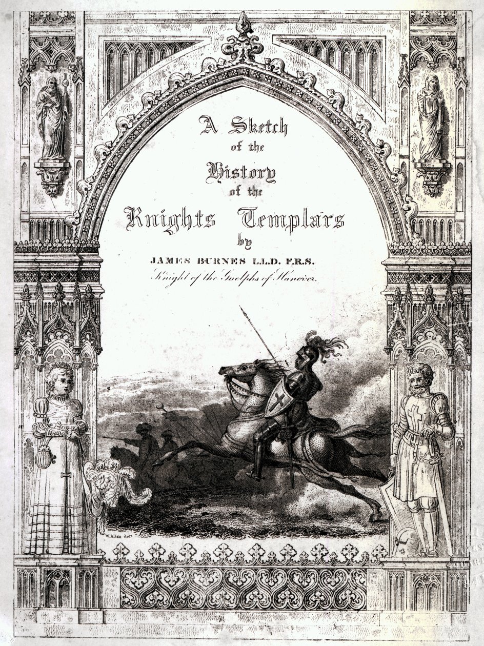 Okładka Szkicu historii templariuszy autorstwa Jamesa Burnesa autorstwa English School