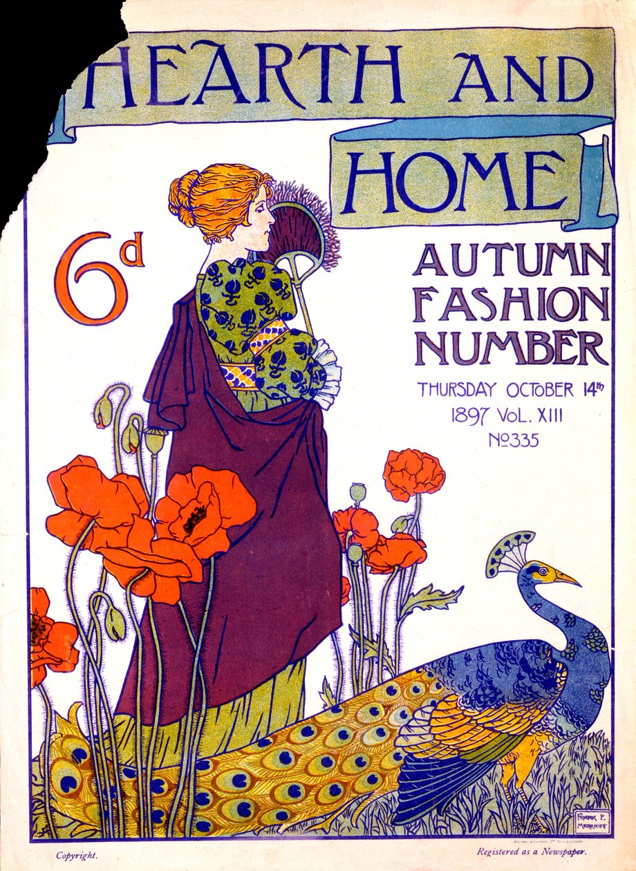Okładka magazynu Hearth and Home, 14 października 1897 autorstwa English School
