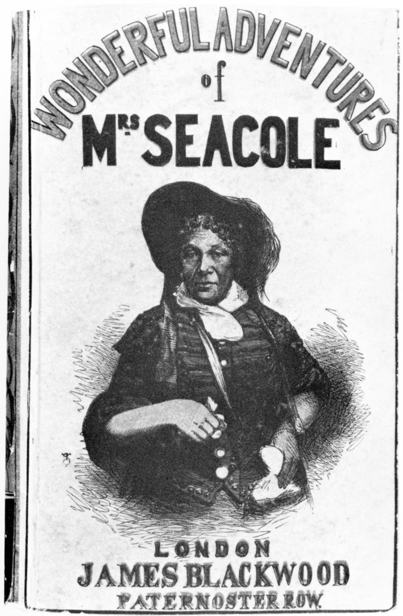 Okładka pierwszego wydania The Wonderful Adventures of Mrs Seacole, wydanego przez Jamesa Blackwooda z Paternoster Row, 1857 autorstwa English School
