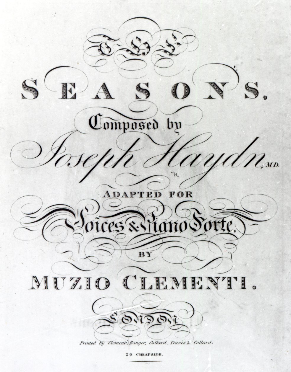 Okładka karty nutowej „Pory roku” Josepha Haydna (1732-1809) autorstwa English School