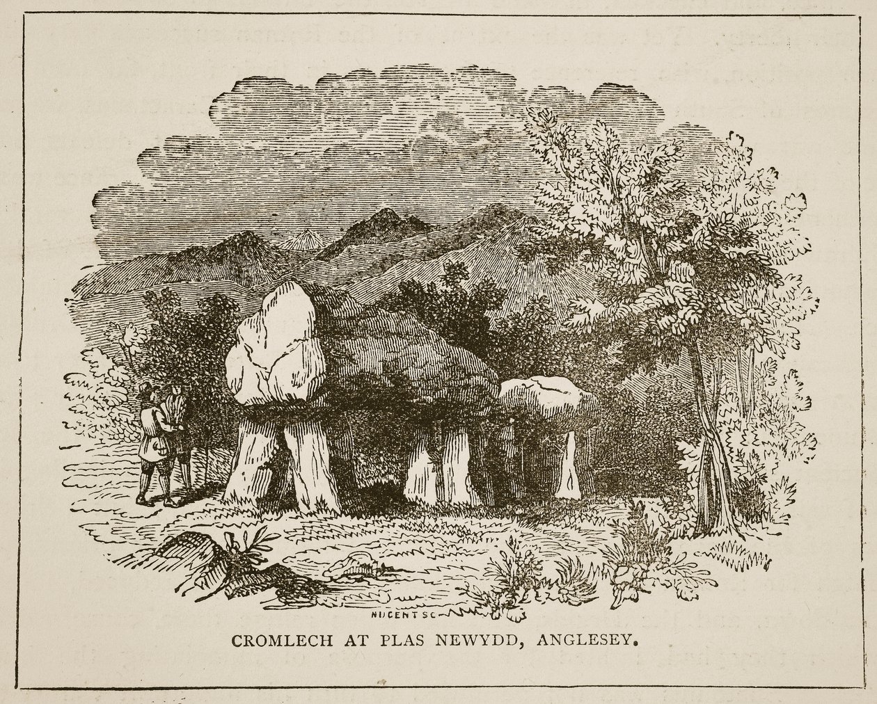 Cromlech w Plas Newydd, Anglesey autorstwa English School