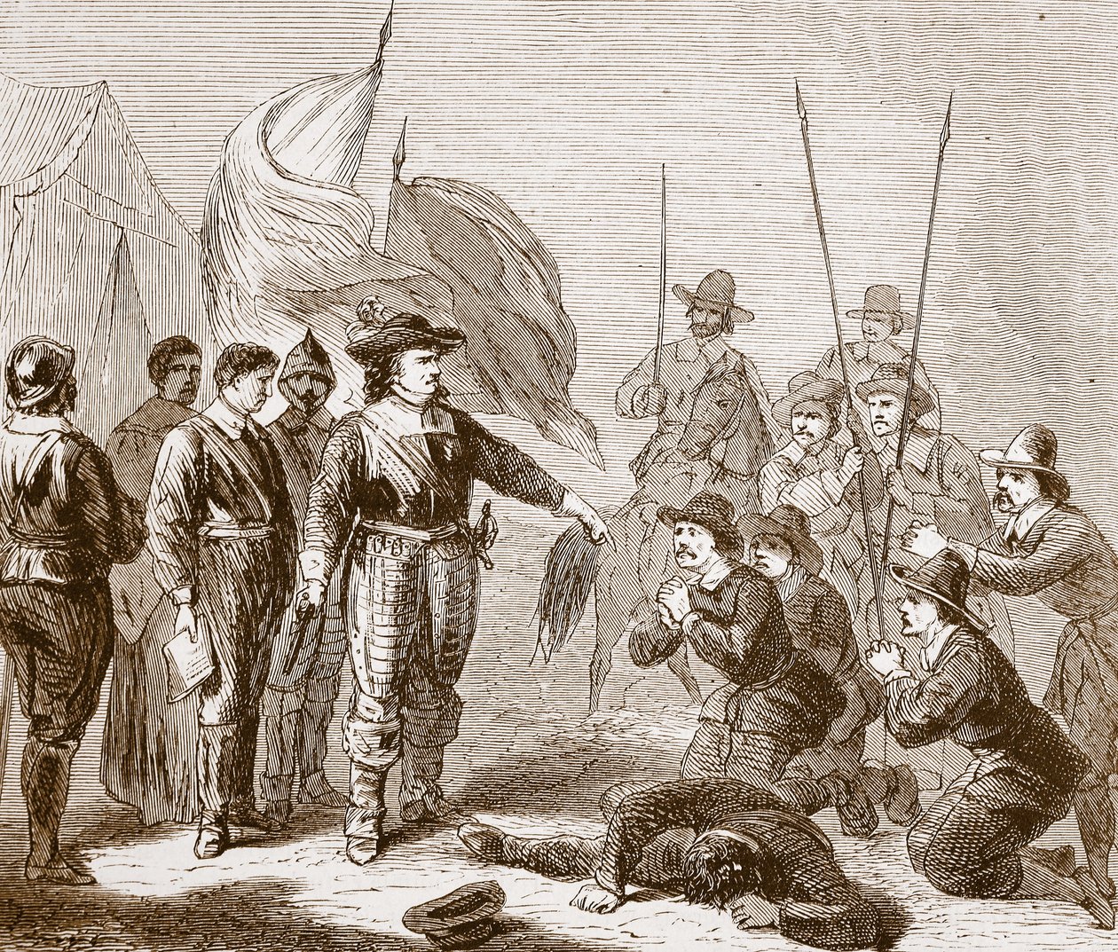 Cromwell tłumi bunt w armii, 1649 autorstwa English School