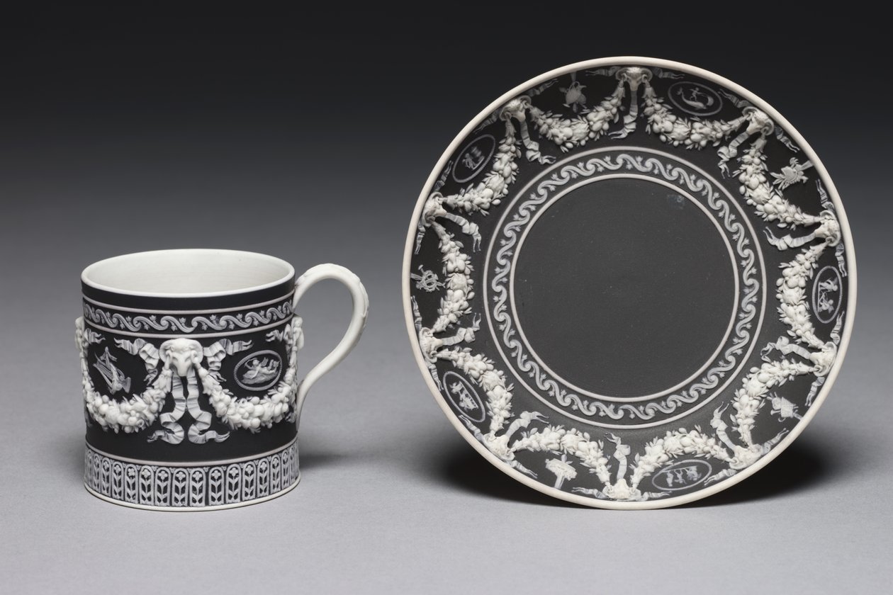 Filiżanka i spodek, zaprojektowane i wykonane przez Wedgwood Factory, ok. 1790 autorstwa English School