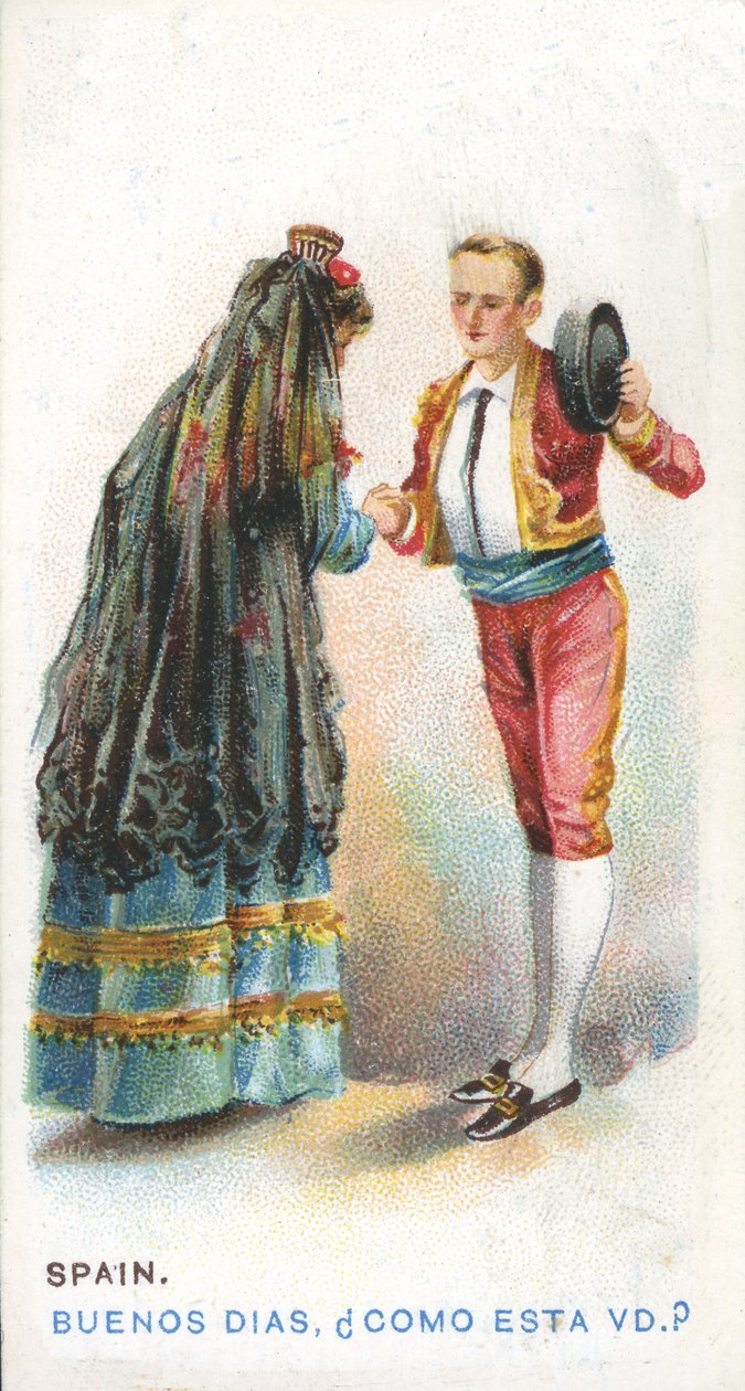 Zwyczajowe Pozdrowienie w Hiszpanii, 1907 autorstwa English School