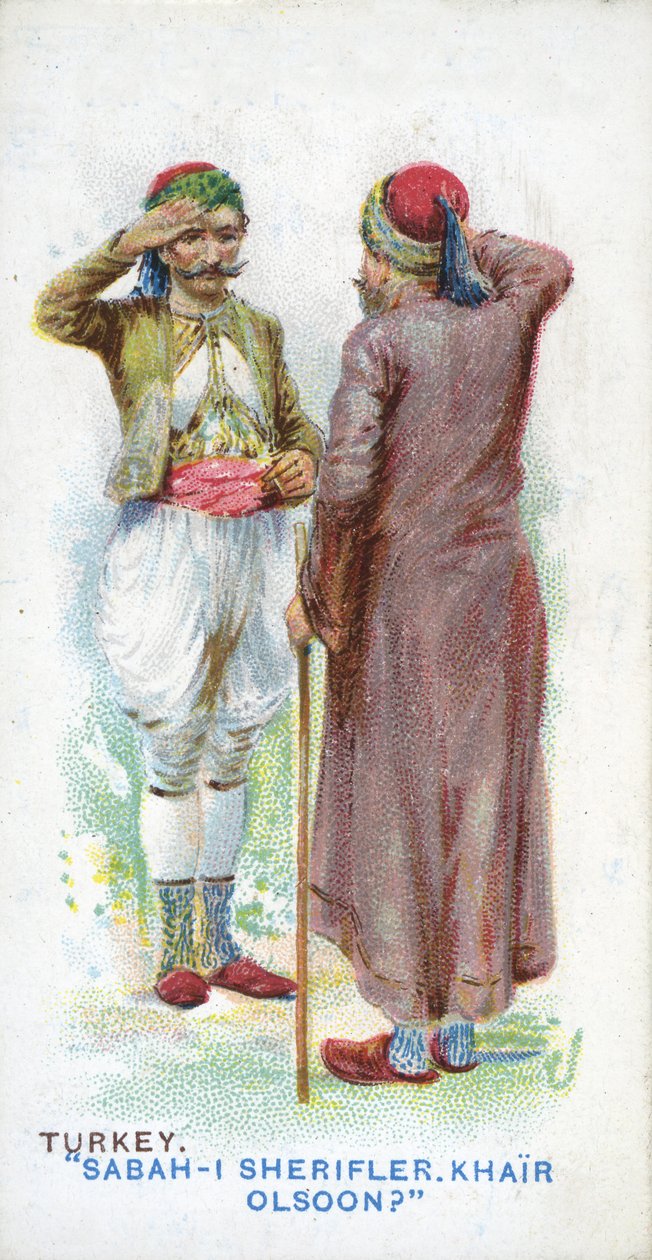 Zwyczajowe powitanie w Turcji, 1907 autorstwa English School