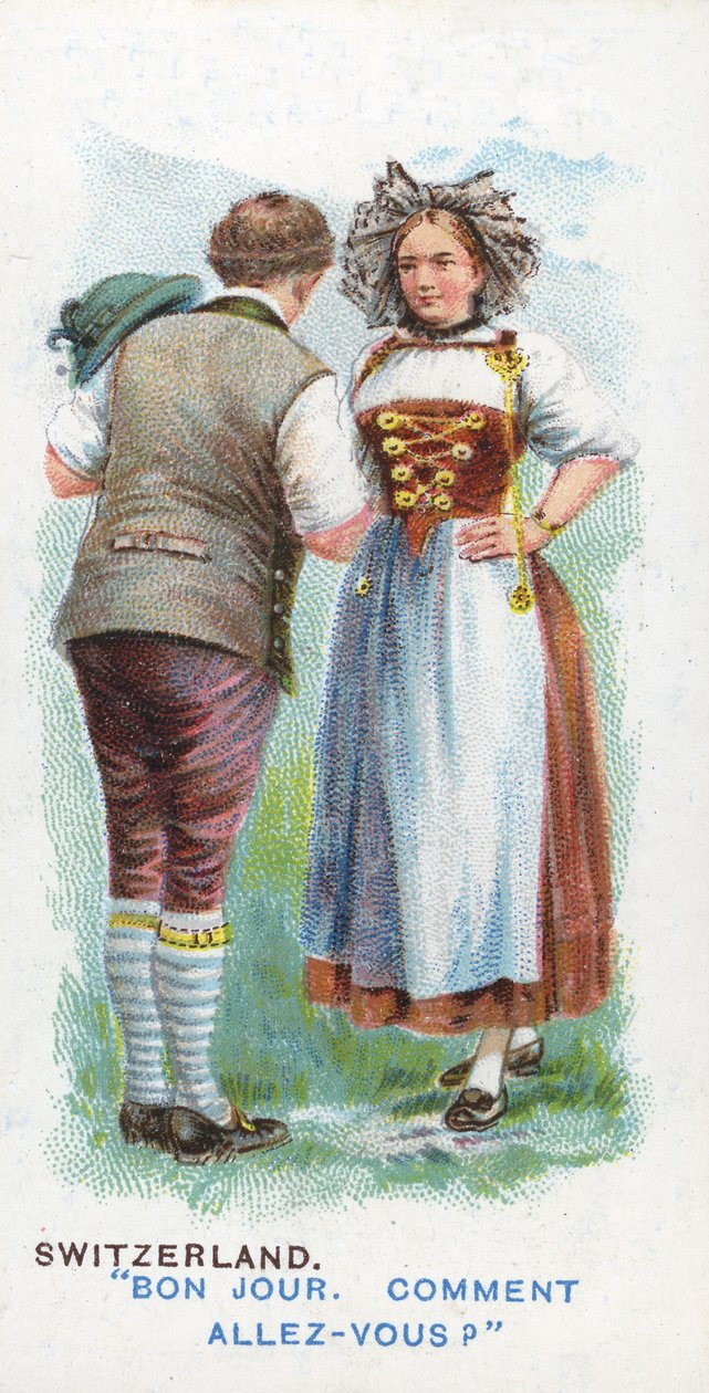 Zwyczajowe powitanie w Szwajcarii, 1907 autorstwa English School