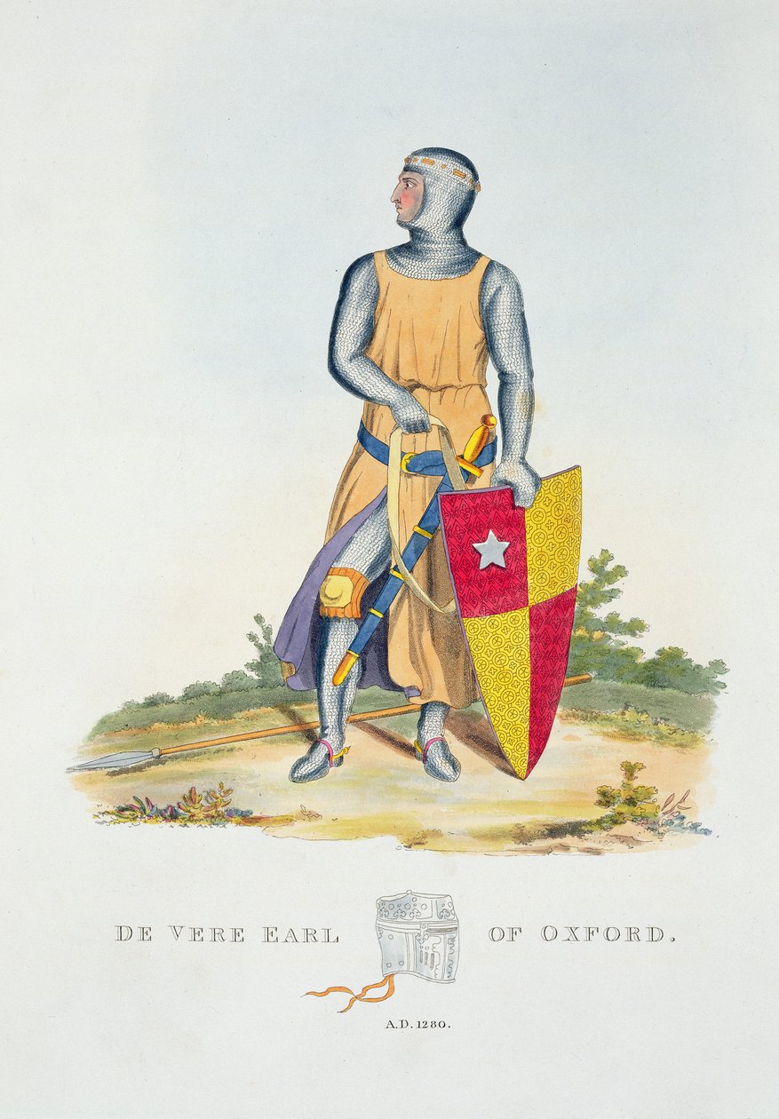 De Vere, hrabia Oksfordu, 1280, z Ancient Armor Samuela Rusha Meyricka, 1824 autorstwa English School