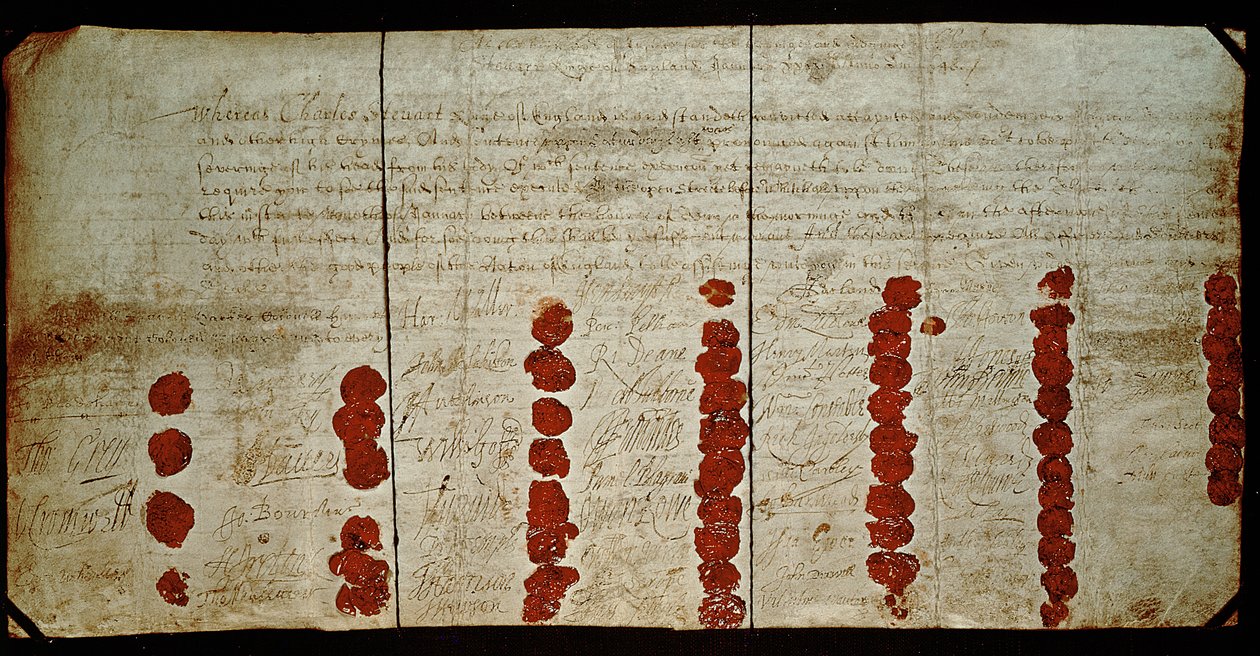 Чарльз I (1600-49) цаазаар авах тушаал 1648 оны 1-р сарын 29 (үнэндээ 1649)поли. autorstwa English School
