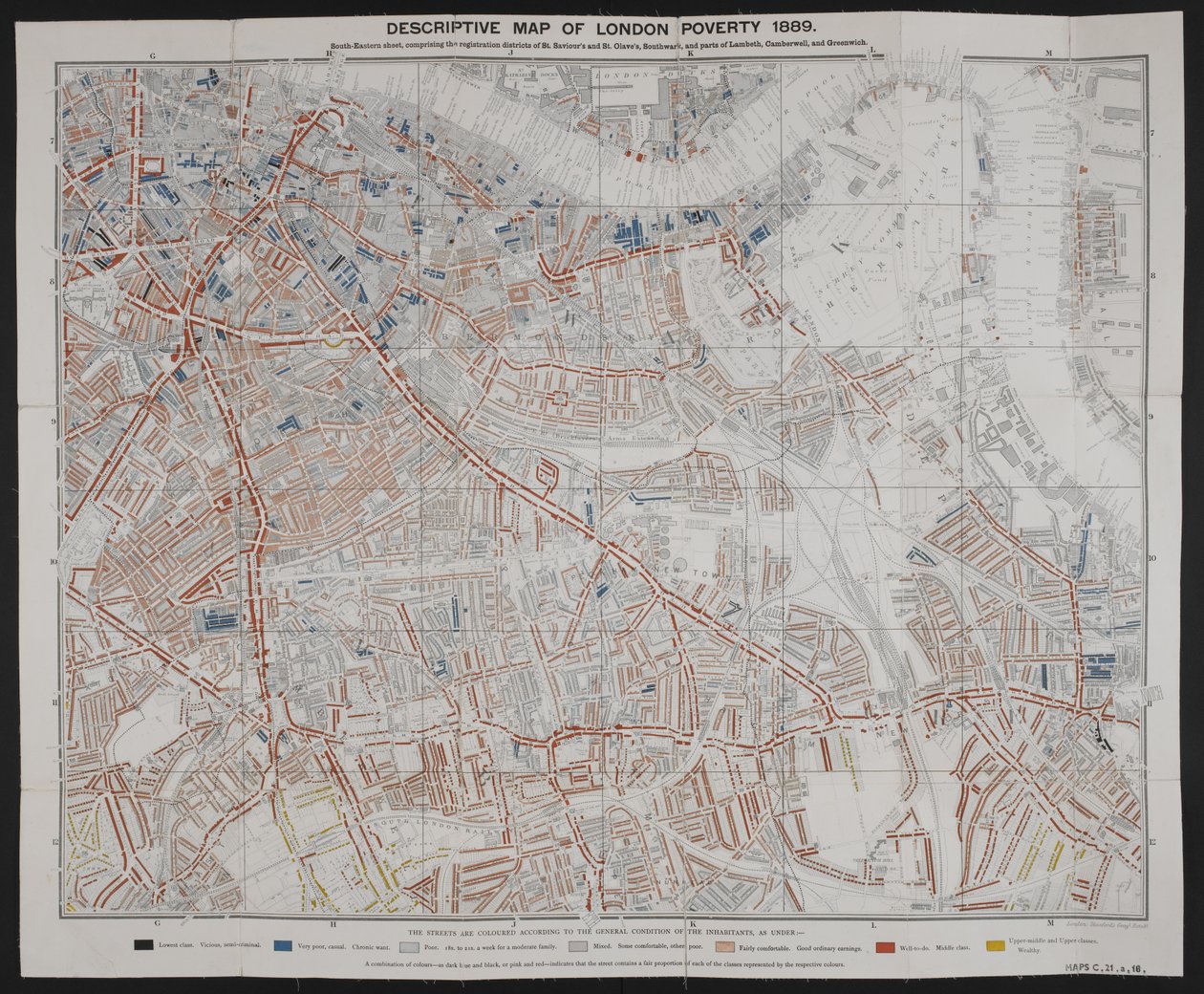 Opisowa mapa ubóstwa Londynu, Charles Booth autorstwa English School