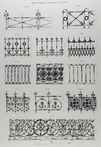 Wzory balustrad żeliwnych z 