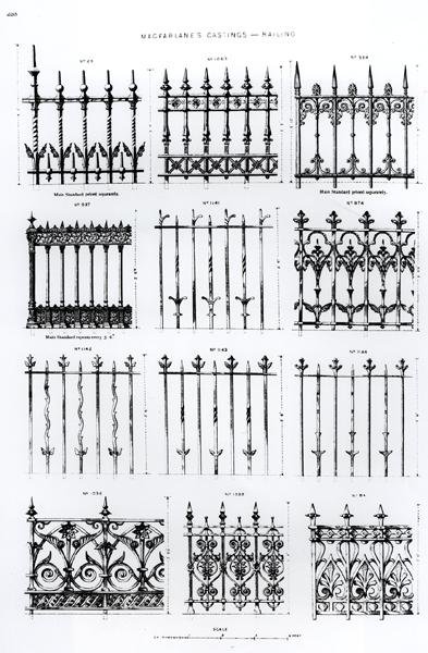 Wzory balustrad żeliwnych z 