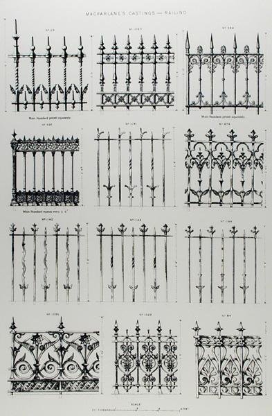 Wzory balustrad żeliwnych z 