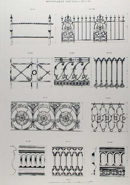 Wzory balustrad żeliwnych z 