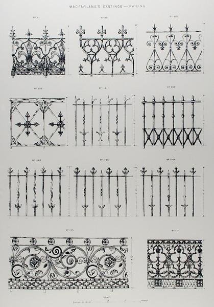 Wzory balustrad żeliwnych z 