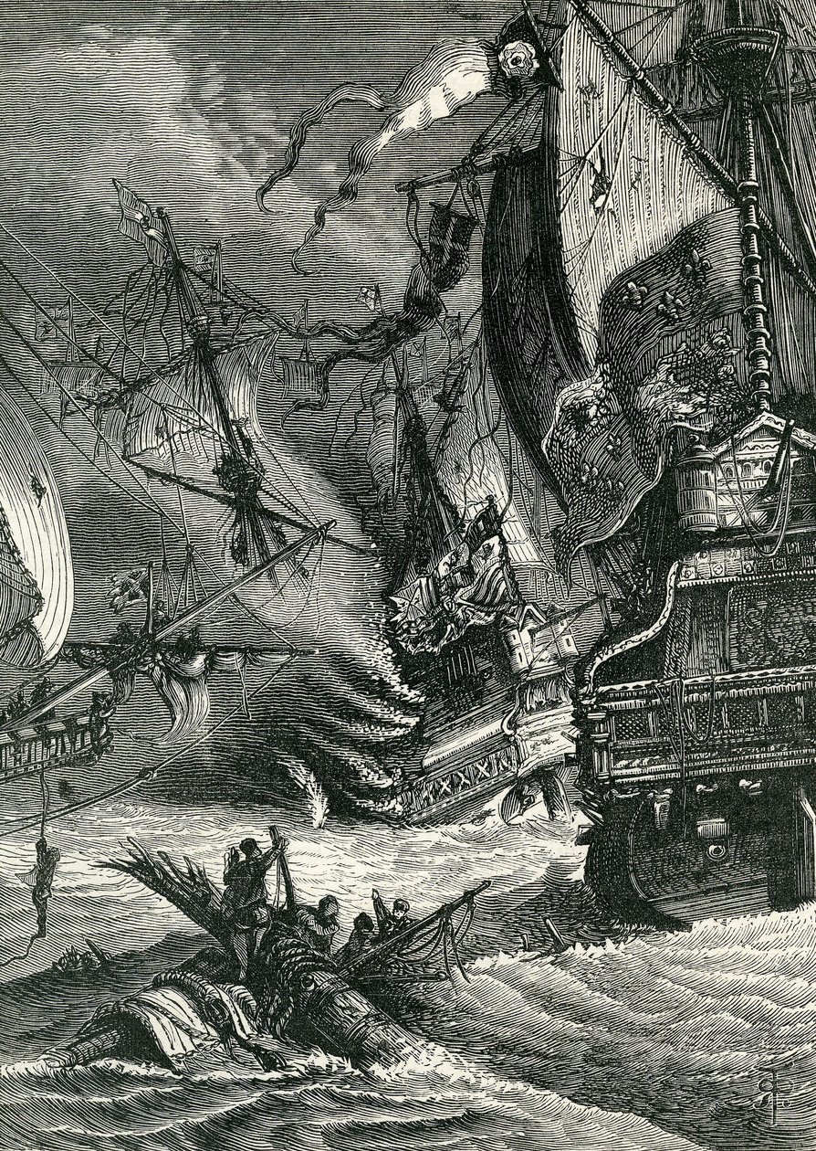 Zniszczenie hiszpańskiej Armady, 1865 autorstwa English School