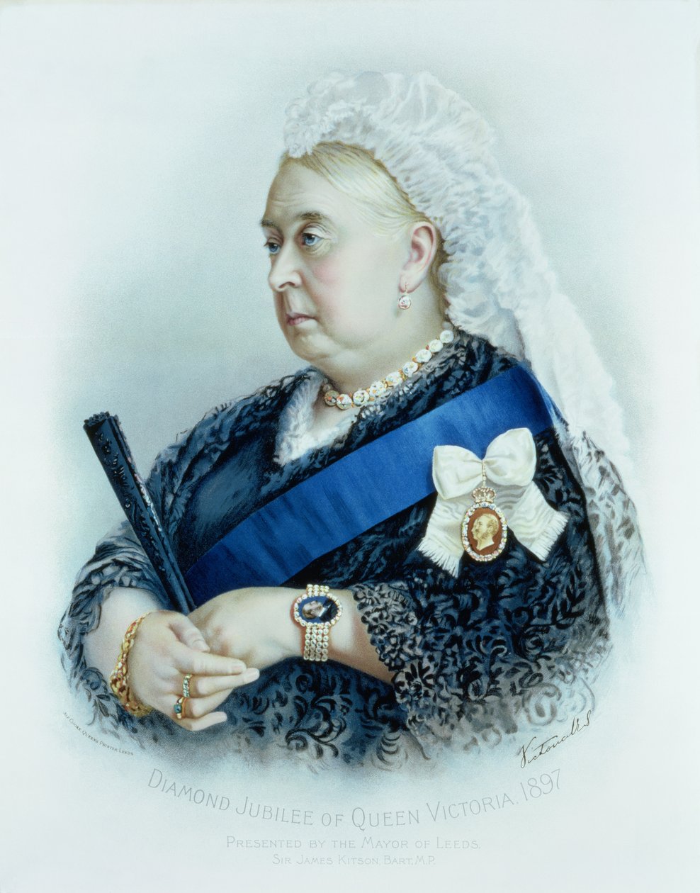 Diamentowy Jubileusz Królowej Wiktorii (1819-1901) 1897 (kolorowy nadruk) autorstwa English School
