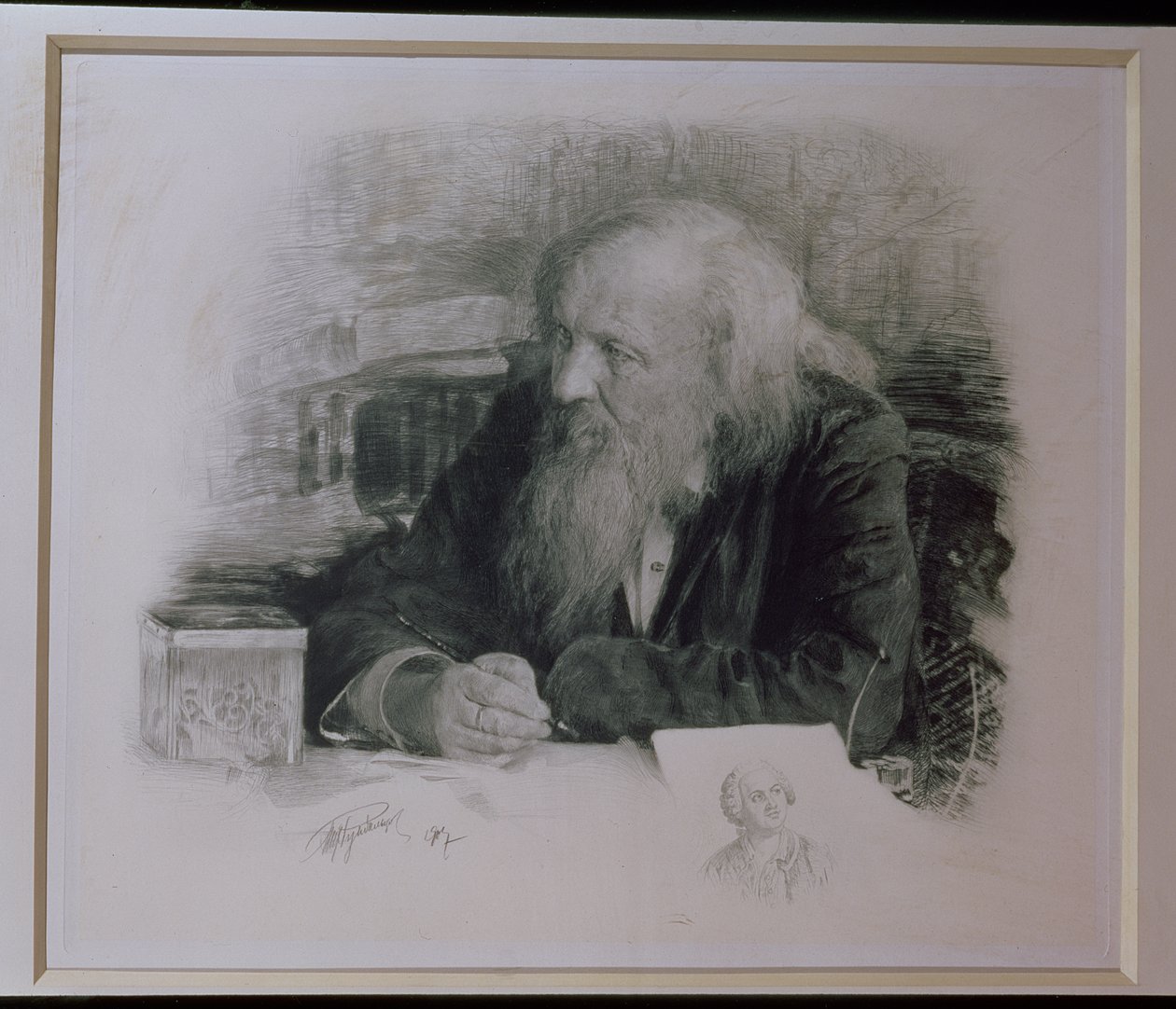 Dymitr Iwanowicz Mendelejew (1834-1907) autorstwa English School
