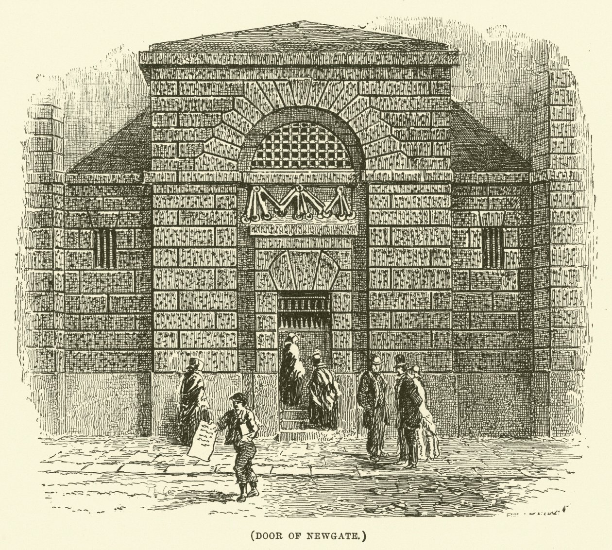 Drzwi Newgate (grawerunek) autorstwa English School