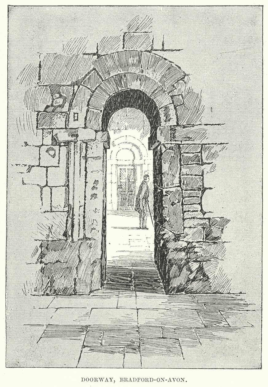 Drzwi, Bradford-on-Avon (grawerunek) autorstwa English School