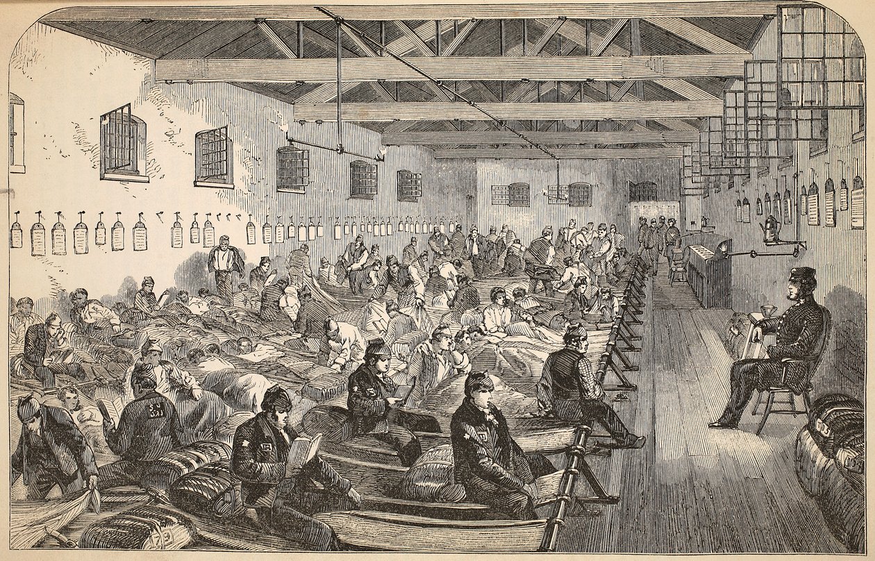 Dormitorium w więzieniu Coldbath Fields, ilustracja z The Criminal Prisons of London i Scenes from Prison Life autorstwa Henry