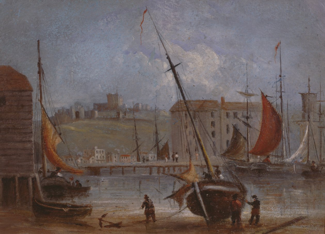 Zamek i port w Dover, ok. 1830 autorstwa English School