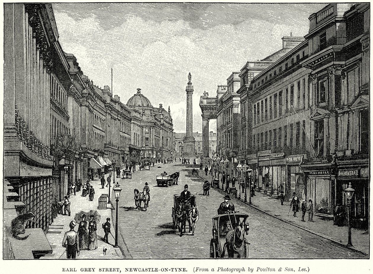 Earl Grey Street, Newcastle-on-Tyne (grawerunek) autorstwa English School