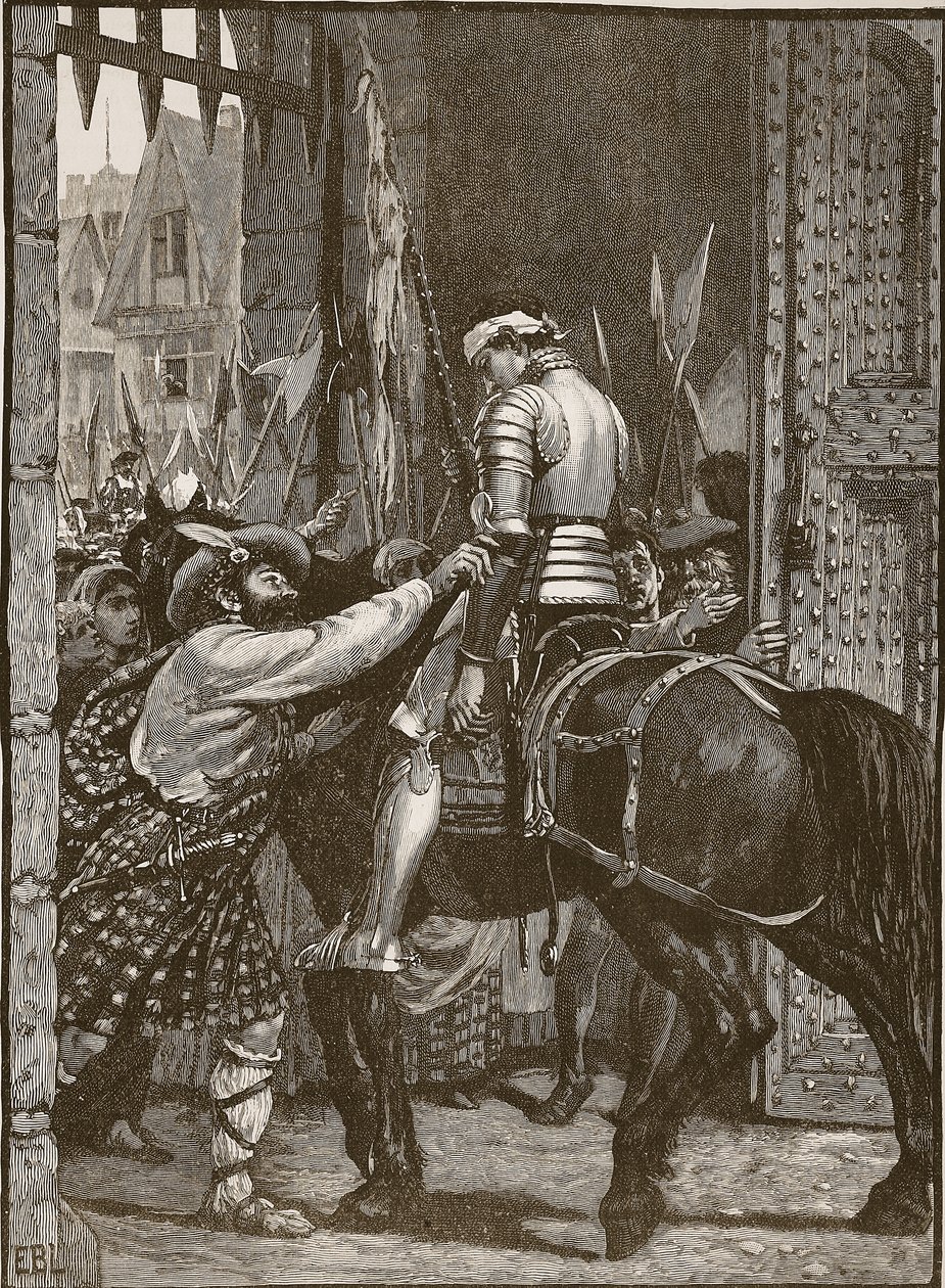Edynburg po Flodden, ilustracja z Cassells Illustrated History of England (zdjęcie w sepii) autorstwa English School