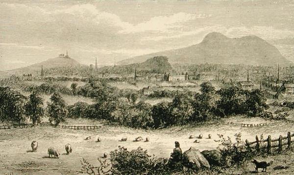 Edynburg ok. 1880, ze „Scottish Pictures” wydanego przez religijne Towarzystwo Traktu autorstwa English School