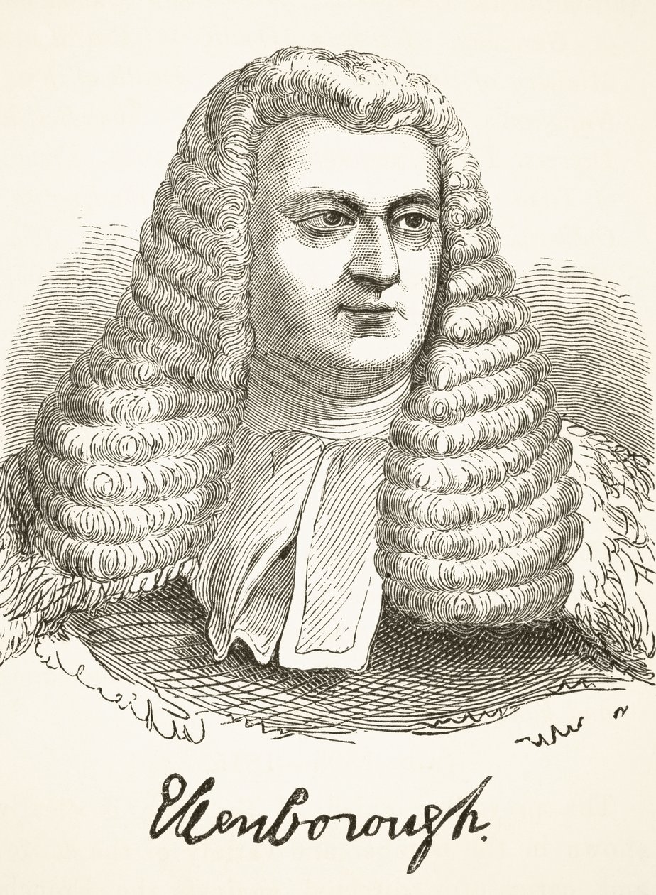 Edward Law, 1. baron Ellenborough, z książki „The National and Domestic History of England” Williama Hickmana Smitha Aubreya (1858-1916) opublikowanej w Londynie ok. 1890 r. autorstwa English School