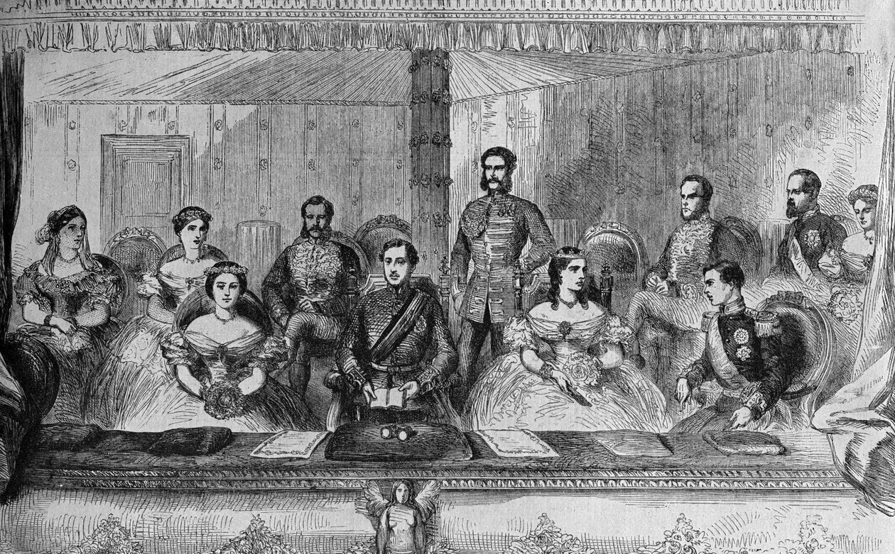 Edward VII i królowa Anglii Aleksandra w operze w Londynie autorstwa English School