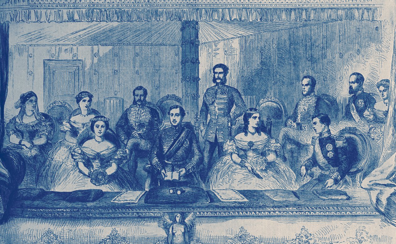 Edward VII i królowa Anglii Aleksandra w operze w Londynie autorstwa English School