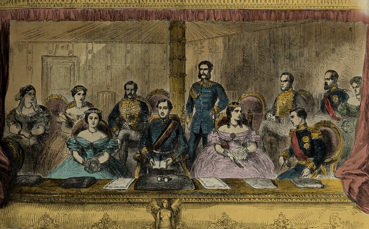 Edward VII i królowa Anglii Aleksandra w operze w Londynie autorstwa English School
