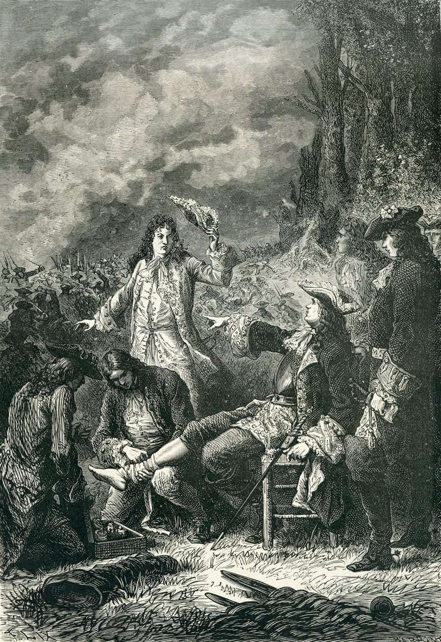 Edward Villiers ranny w bitwie pod Newbury, 1643 autorstwa English School