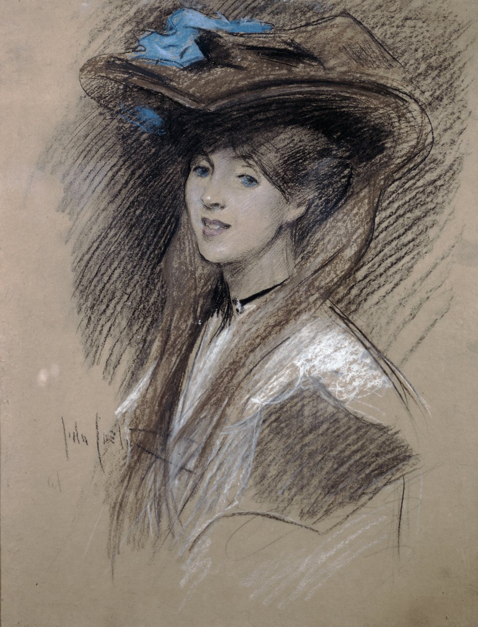 Edwardianka (kolorowe kredy na papierze) autorstwa English School