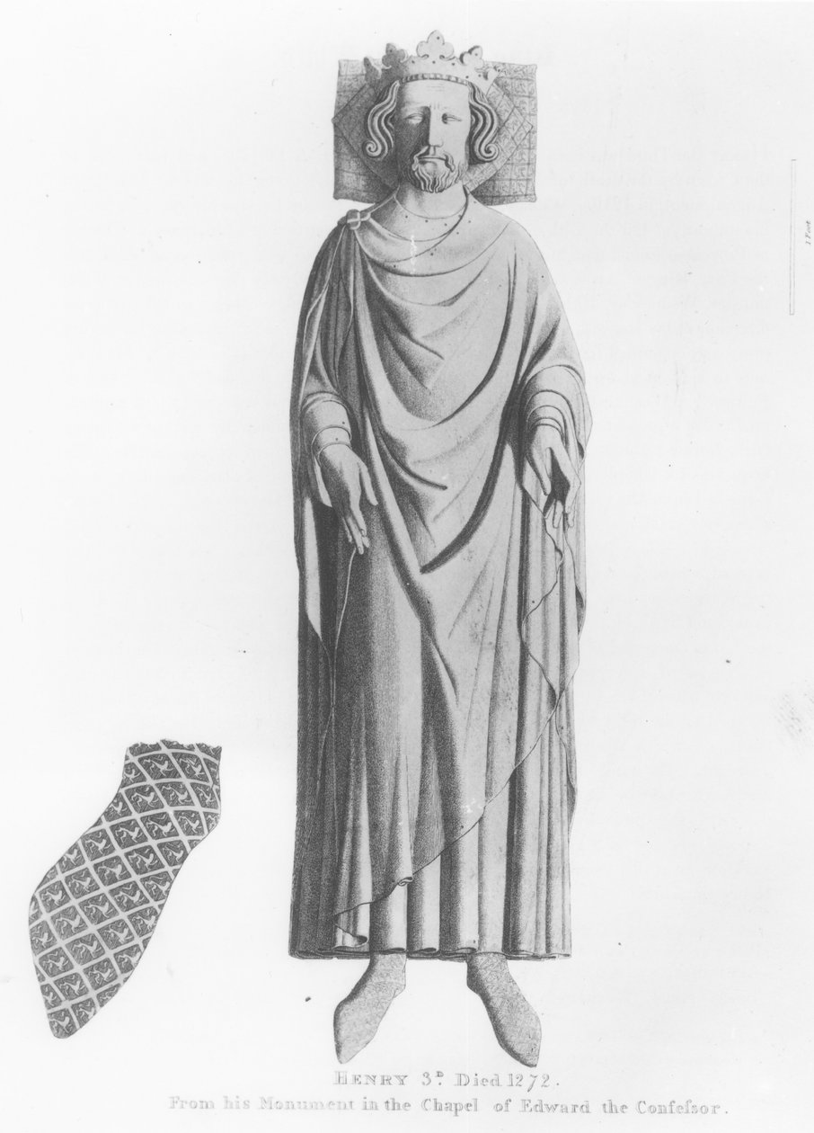 Wizerunek króla Henryka III (1207-72) z jego pomnika w kaplicy Edwarda Wyznawcy autorstwa English School