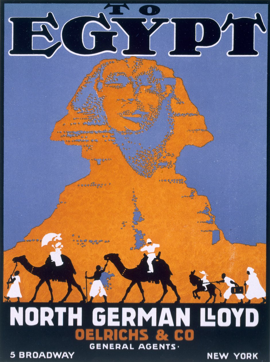 Egipt, plakat reklamujący Norddeutscher Lloyd autorstwa English School