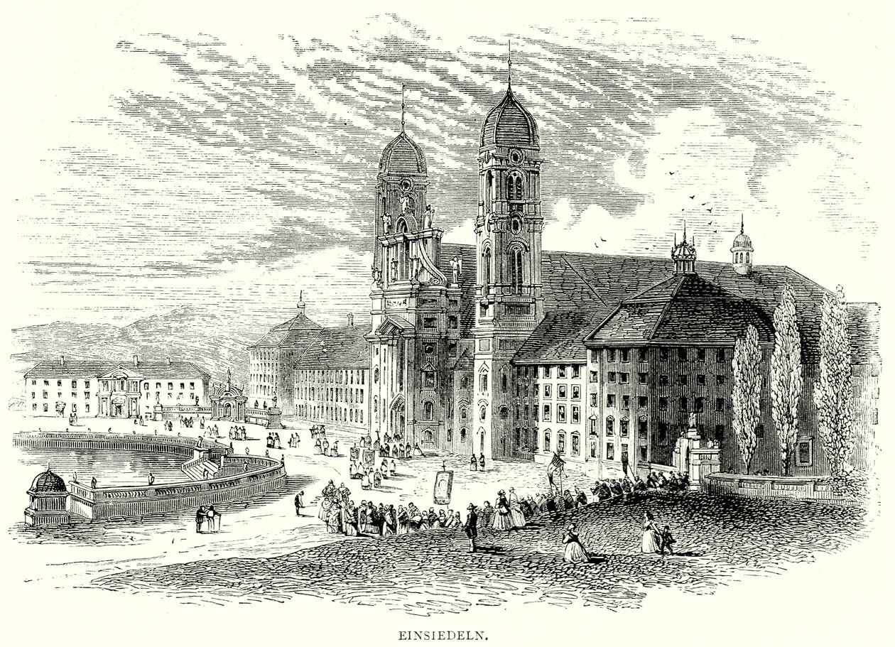 Einsiedeln (grawerunek) autorstwa English School