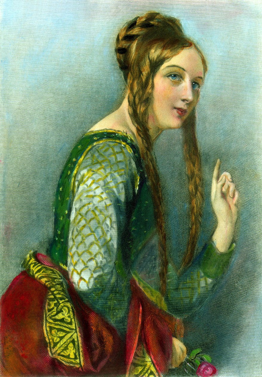 Eleonora Akwitańska, królowa Henryka II, druk Henry G. Bohn, 1856 (kolor grawerowany) autorstwa English School