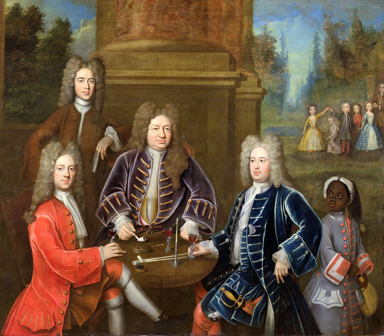 Elihu Yale (1648-1721), drugi książę Devonshire, lord James Cavendish, pan Tunstal i Page, c.1708 autorstwa English School