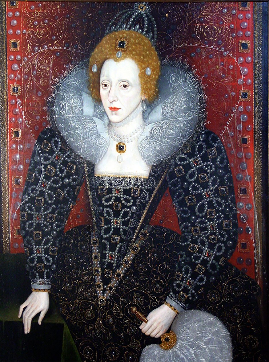 Elżbieta I (1533-1603), ok. 1590 (olej na panelu) autorstwa English School